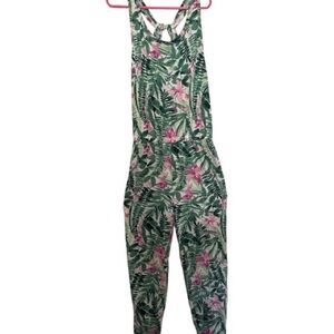 Girls Old Navy Tropical Leaf & Floral Jumpsuit Large 10/12